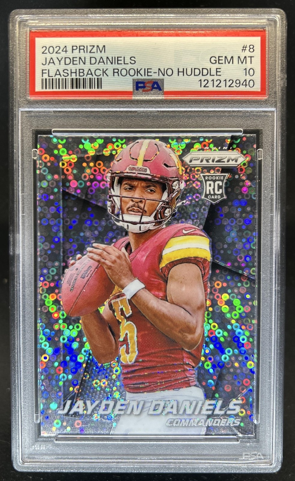 2024 Panini Prizm Jayden Daniels Flashback RC No Huddle #8 PSA 10 Rookie