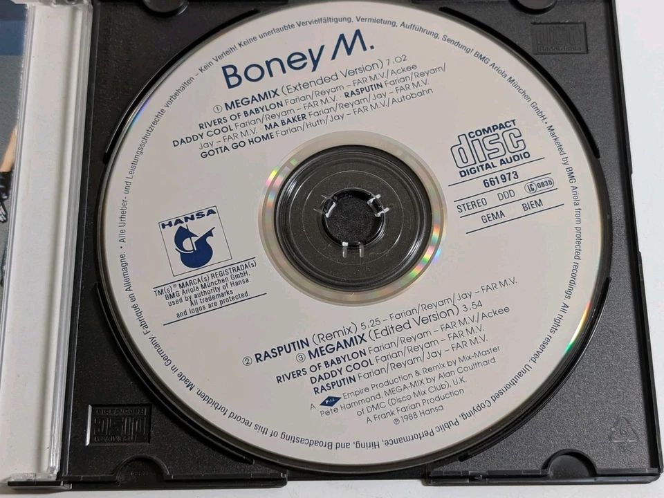 Boney M. Megamix 1988 Rasputin (Remix) Megamix CD UK Import Pop Music - Image 2 of 4