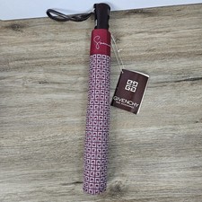 Vtg Givenchy Paris Red Monogram Logo Umbrella NOS NEW NWT RARE