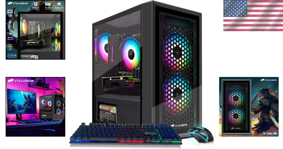 Powerful Gaming Computer Desktop with 16GB RAM, 512GB SSD & RGB Lighting System - Image 2 of 4