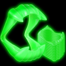 30 Packs Glow-In-The-Dark Vampire Teeth Plastic Fake Fangs Halloween Props