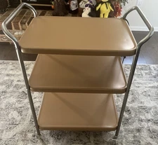 MCM COSCO Rolling 3 Tier Brown Utility Table Electric WORKS