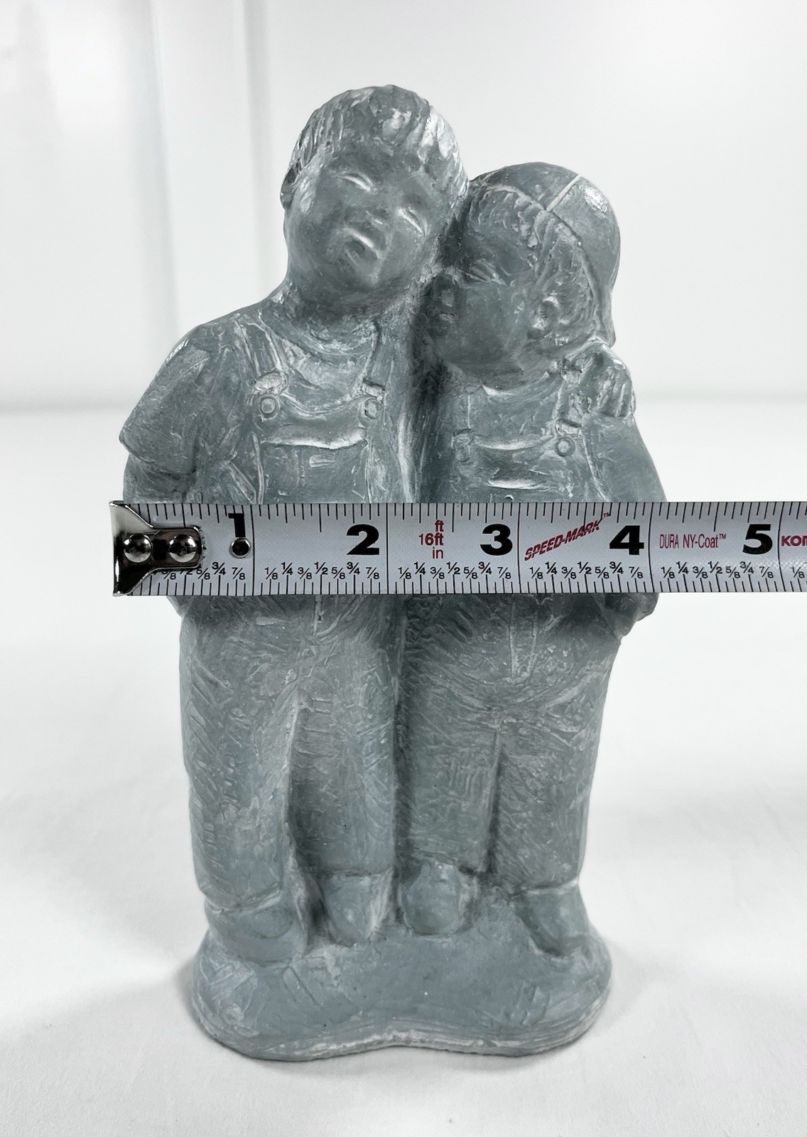 Vintage 2004 Isabel Bloom Signed Art Sculpture Statue Brothers Boys w/Overalls