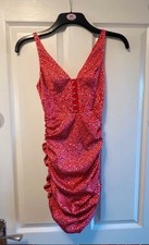 Red Ruched Oh Polly mini dress size 4 NWT