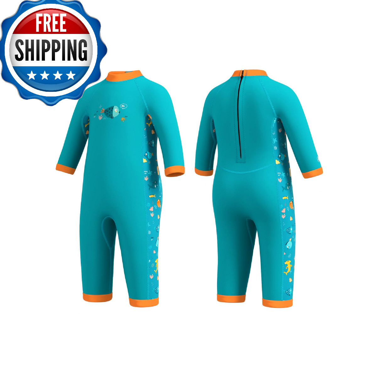 Traje de neopreno para bebé, traje de baño cálido de neopreno con forro térmico