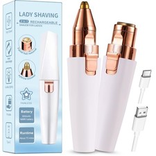 Facial Hair Removal for Women,2 in 1 Electric Device White