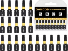 DAKCOS T40 Torx Bit Set, T15 T20 T25 T30 T40, 20 Pcs Impact Ready Insert Bits