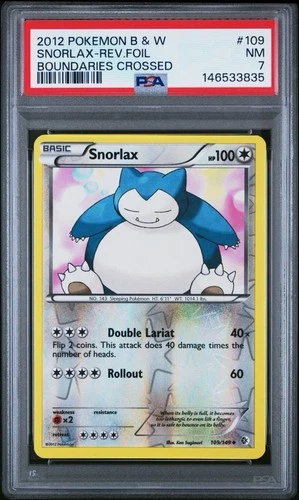 2012 Pokemon B & W Boundaries Crossed Snorlax Reverse Foil #109 PSA 7 Rev Holo