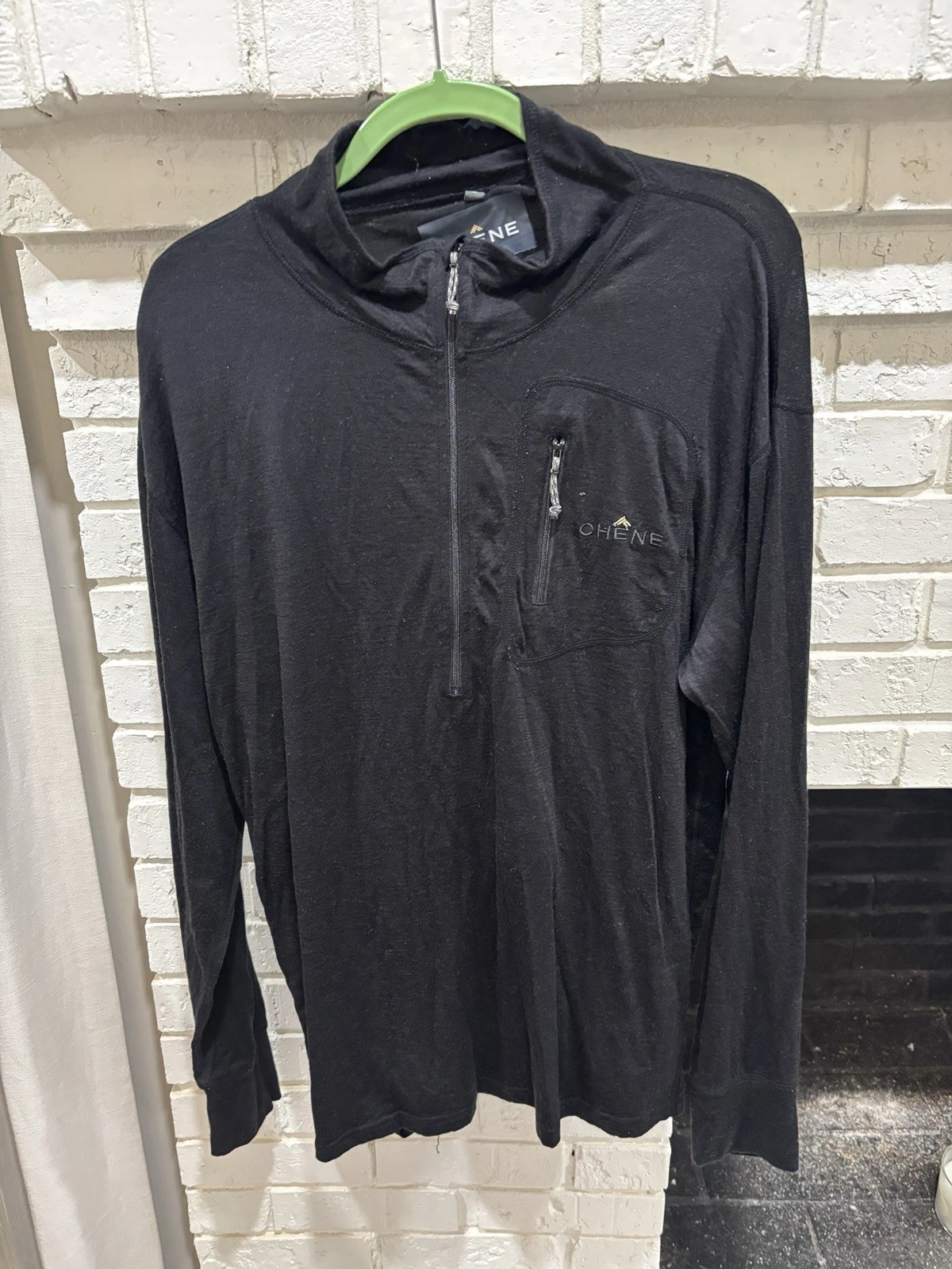 Chene Merino Quarter Zip base layer Black Pre-Owned