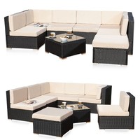 Gartenlounge Lounge Sitzgarnitur Sitzgruppe Poly Rattan GartenmöBel Schwarz