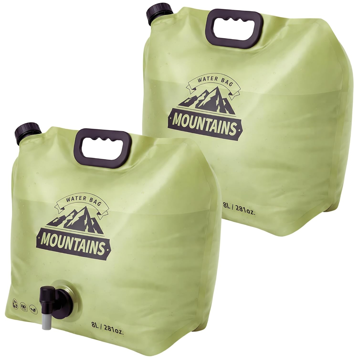 Camping Water Container 2 Gallon Collapsible Water Jug with Spout - Reusable Pla