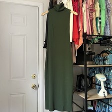 REFORMATION olive army green mock neck rib knit sleeveless midi maxi dress