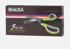 BriaUSA 5‑Blade Herb Scissors | Kitchen Trimmer Shears | Stainless Steel NEW