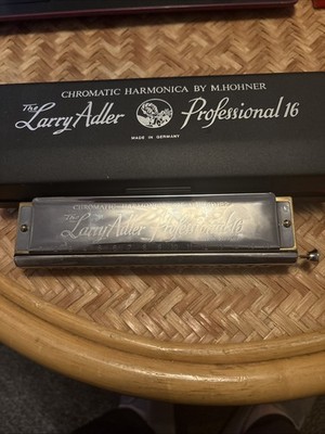 Vintage Larry Adler Professional 16 chromatische Mundharmonika M Hohner - SIEHE BESCHREIBUNG
