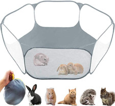 Portable Pet Playpen for Small Animals - Indoor/Outdoor Use, Grey