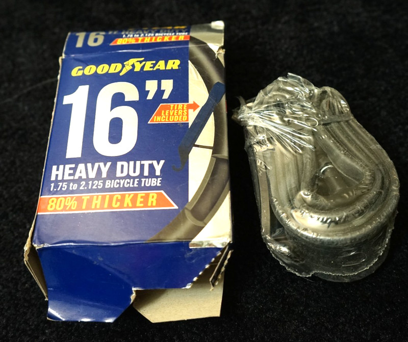 Goodyear 16” Heavy Duty Bike Inner Tube 1.75–2.125 Schrader Valve + Tire Levers