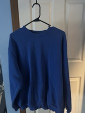 Women  s Medium Oversized Blue Crewneck Sweater