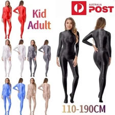 Solid Bodysuit Cosplay Costume Jumpsuit Adult Kid Party Outfit Uniform Full Set