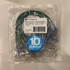 Monoprice Cat6A Ethernet Patch Cable- 1 feet- Green Snagless RJ45 550Mhz UTP