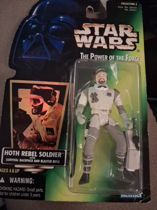 Star Wars Hoth Rebel Soldier Green Card Holo Power of the Force 3.75 Inch Figure