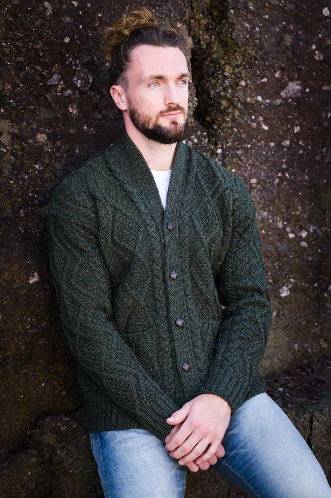 Original Aran Company Men's Cardigan Aran Knit Shawl Collar Casual Irish Sweater
Opens in a new wind