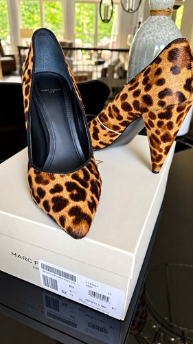 Marc Fisher LTD Women’s Faux Fur Animal Print Pointed Toe Slip-On Pumps 8.5