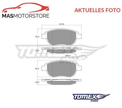 SATZ BREMSBELÄGE BREMSKLÖTZE VORNE TOMEX BRAKES TX 12-49 P NEU OE QUALITÄT