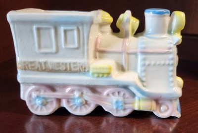 Vtg NANCY PEW Nursery Planter Train Giftwares Co  Great Western  Ceramic MCM