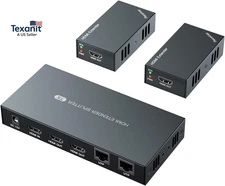 HDMI Extender Splitter 1X2 1080P@60Hz over Cat 5E/6/7 Ethernet Cable 50M (165Ft)