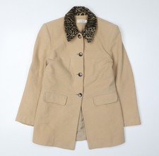 Charlotte Halton Women's Beige Wool Overcoat UK 12