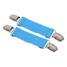 Mitten Clips, 2Pcs Elastic Glove Buckle Clip with Double Metal Clamp, Light Blue