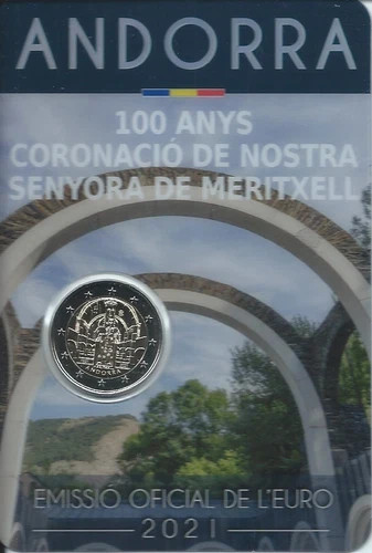1x 2euro commémorative Andorre 2021 - Notre Dame de Meritxell (neuve) COINCARD