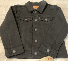 NEW Levi s Boys Black Denim Jacket Size 7
