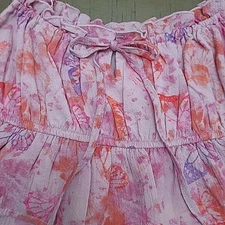 Wild Fable Tiered Ruffle Butterfly Print Pink Tank Top Size Medium