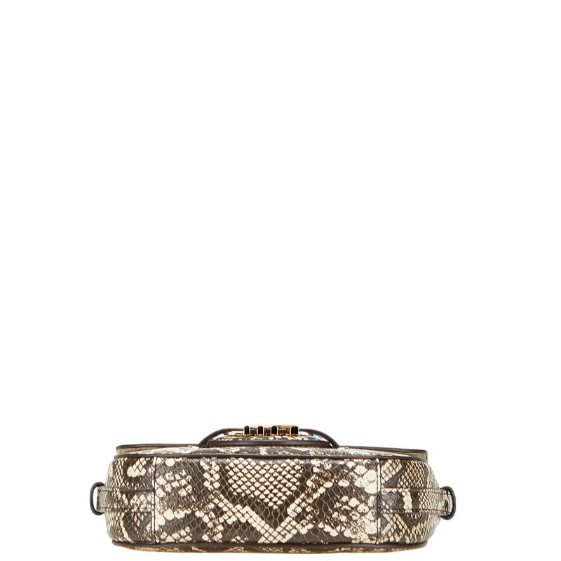 Michael Kors Leather Brown Python Embossed MK Log… - image 3