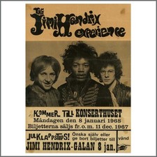 The Jimi Hendrix Experience Stockholm 1968 Concert Handbill (Sweden)