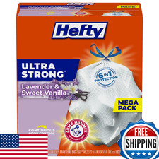 Hefty Ultra Strong 13 GAL Tall Kitchen Trash Bags, Lavender Sweet Vanilla Scent
