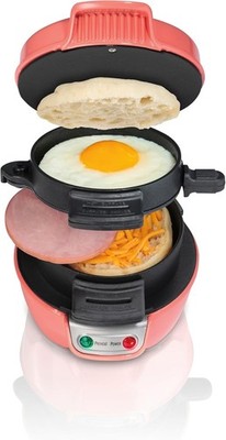 Breakfast Sandwich Maker W/ Egg Cooker Ring Customize Ingredients Perfect