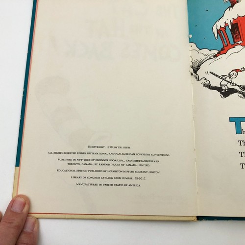 The Cat In The Hat Comes Back Dr Seuss 1958 Book Club 1st Print Edition HC - Picture 9 of 11