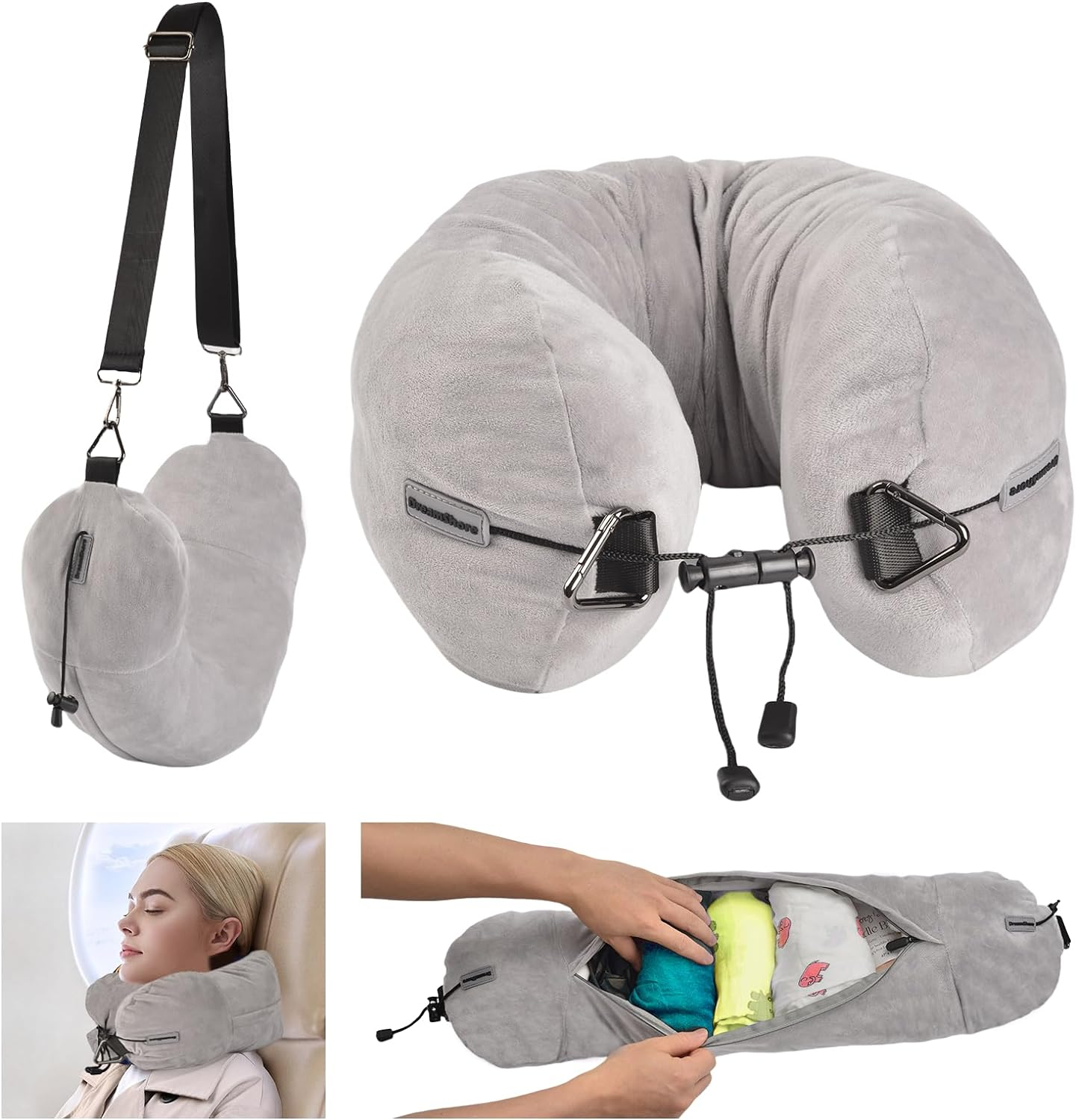 Dreamshore Stuffable Adjustable Travel Neck Pillow for Extra Luggage Space-image