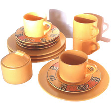 WÄCHTERSBACH Pasiega Service Kuchenteller Tassen Zuckerdose Wächterbacher