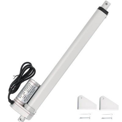 DC12V 12inch Stroke Linear Actuator with Mounting Bracket 900N(202lbs) Maximu...