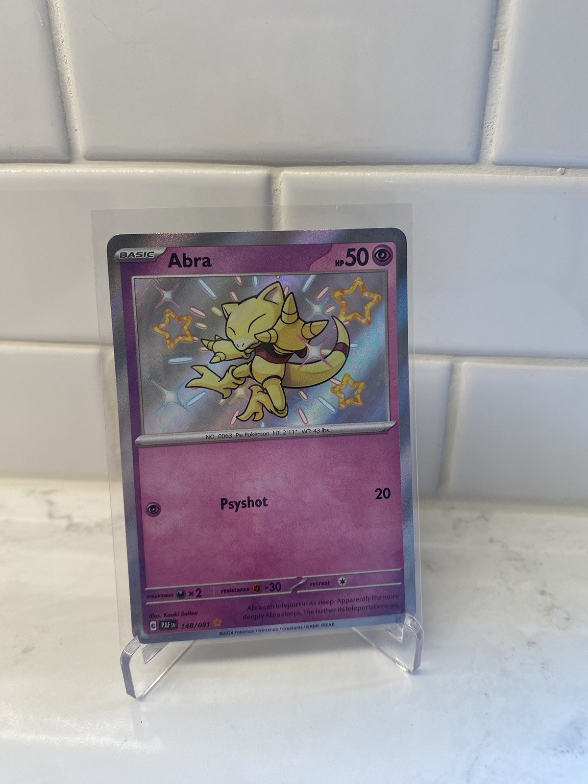 Abra 148/091 2024 Paldean Fates Holo Near Mint Condition