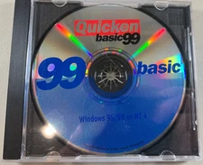 Intuit Quicken Basic 99 Software Disc CD for Windows 95/98 or NT 4