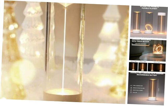 Minimalist Desk Lamp Cordless Table Lamps LED Rechargeable Modern White