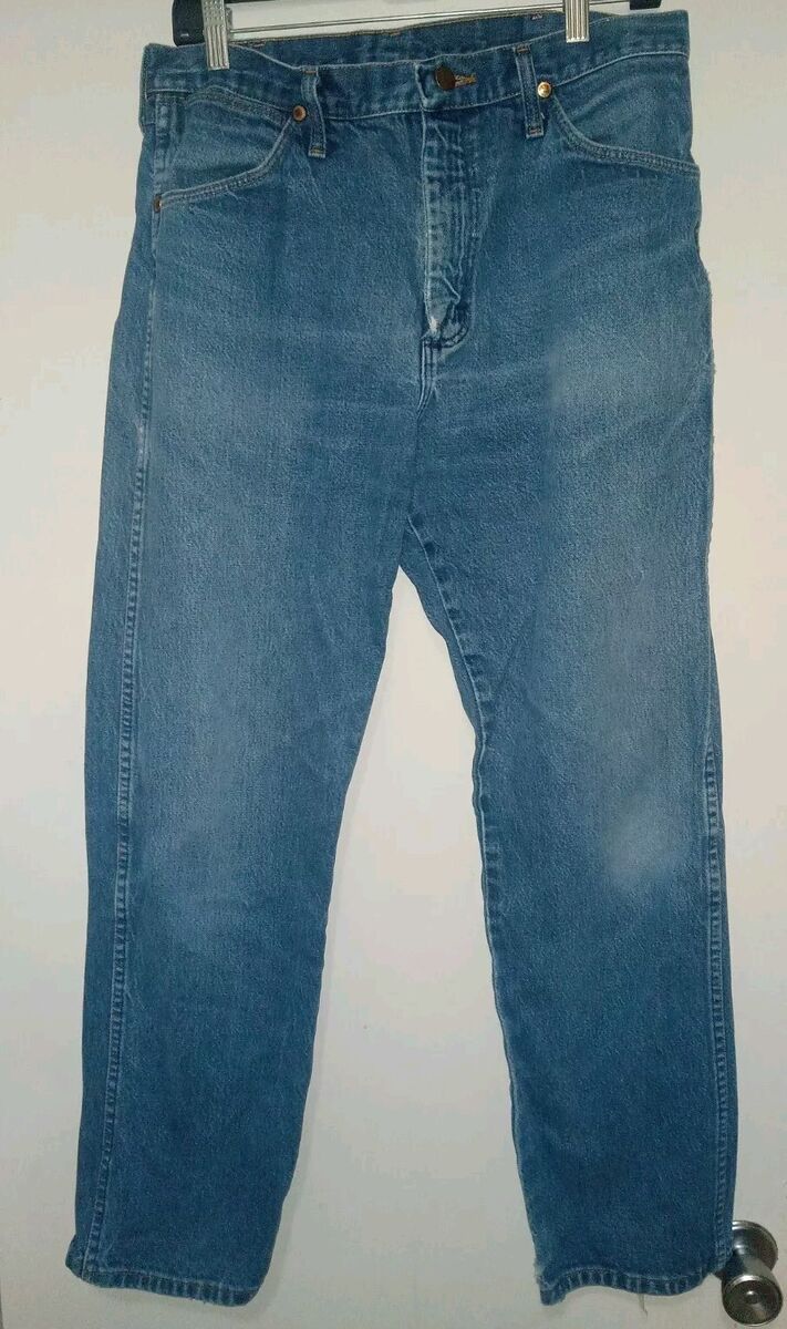 VINTAGE 80s Wrangler Model 13MWZ Mens Denim Jeans 34x30 USA VINTAGE 80s Wrangler Model 13MWZ Mens Denim Jeans 34x30 USA
