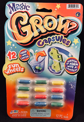 Magic Grow Capsules - 12 Fun Wheels - Soft Expanding Foam 50305