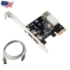Pcie 1X to 3-port 1394A Firewire Riser Card 800Mbps Expansion Adapter Card