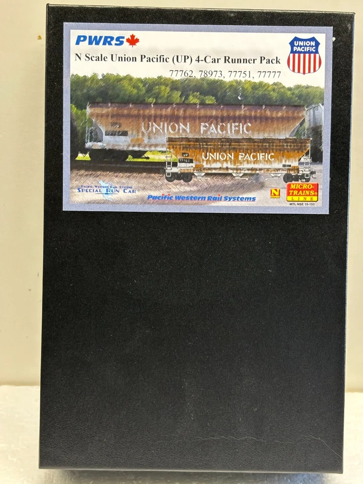 N Scale Micro Trains MTL Special Run 15-151 PWRS Union Pacific Weathered 4-Pack - Image 2 of 3