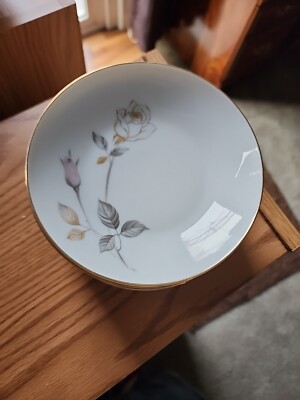 Sango Fine China Joyce White Pink Gold Roses Trim 5.5'' Set of 4 Dessert Plates